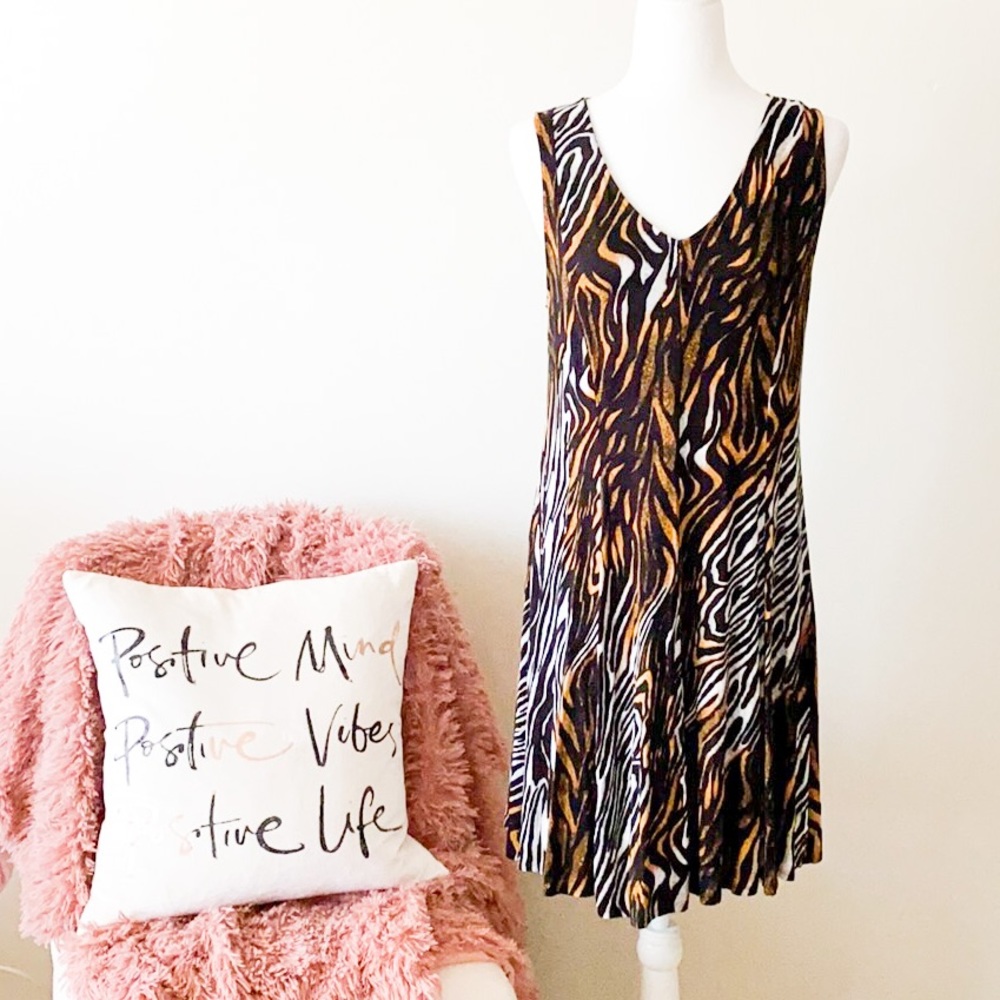 PREMISE Tiger Print Sleeveless Dress
